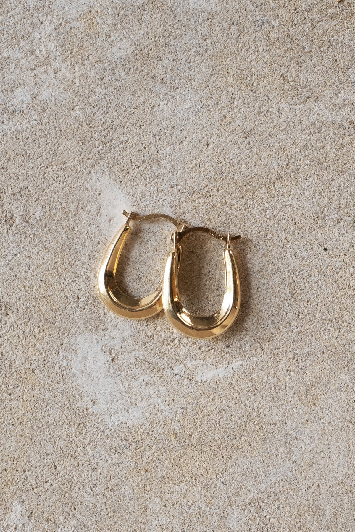 14K Mini Oval Hoops