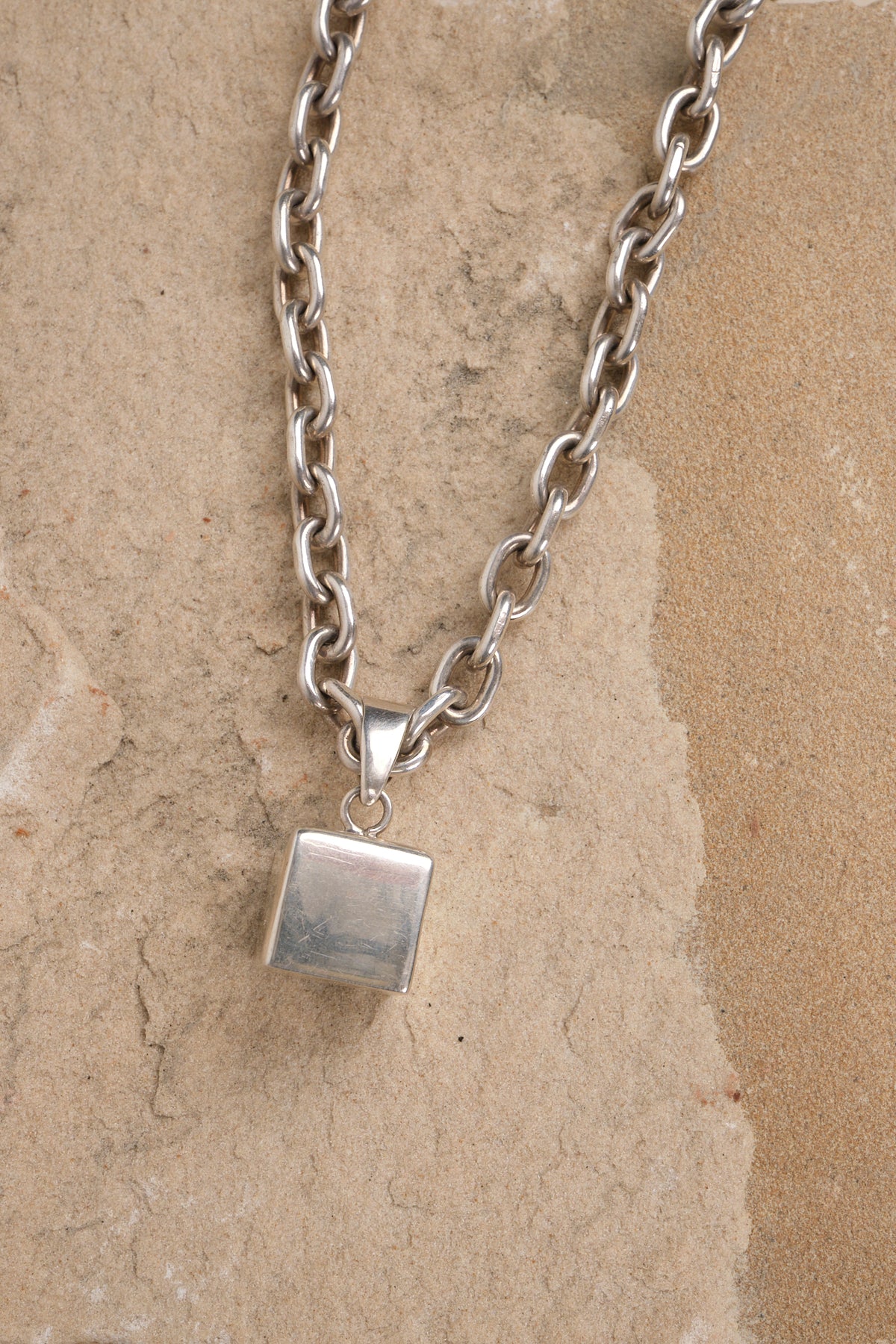 Silver Cube Pendant