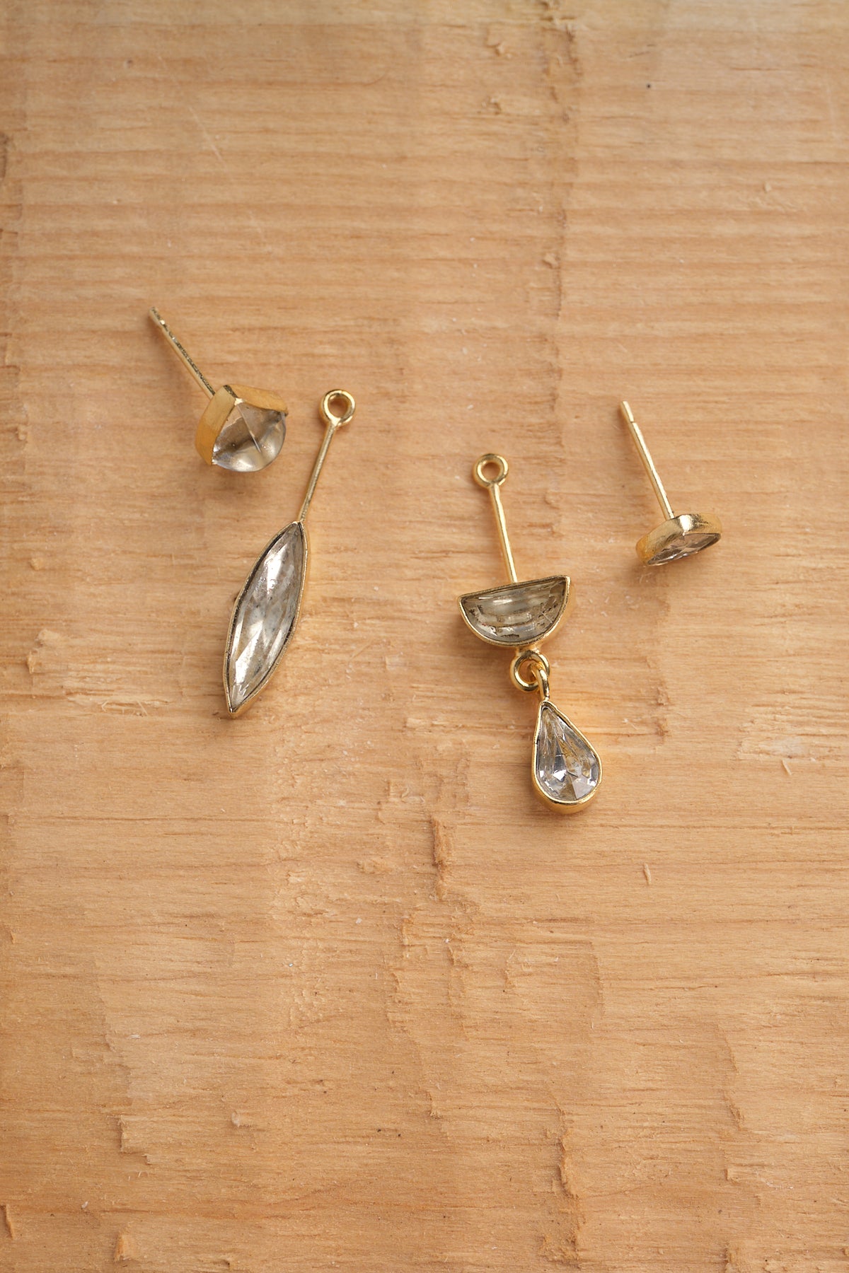 Detachable Victorian Drop Earrings: Crystal