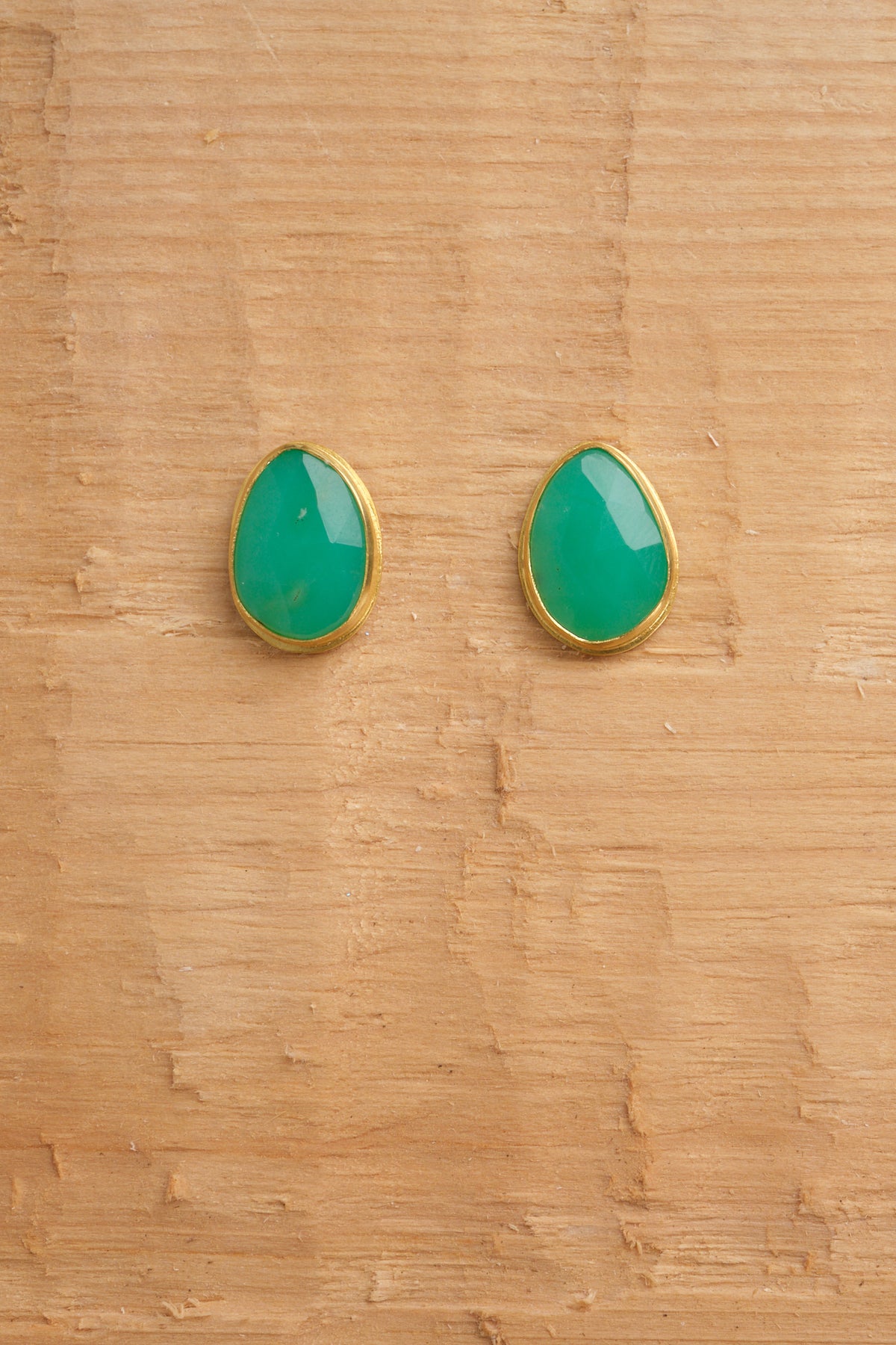 Chrysoprase Studs