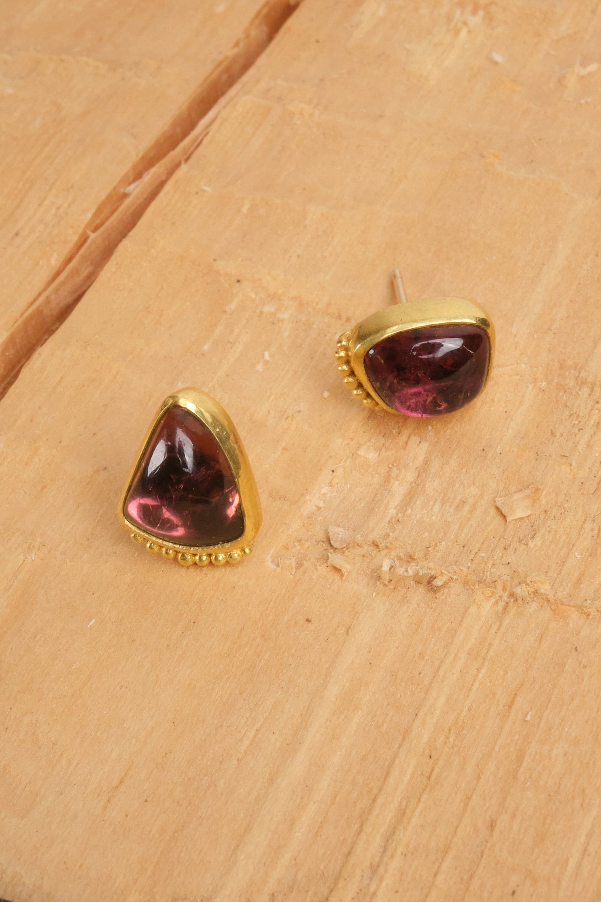 Pink Tourmaline Granulation Studs