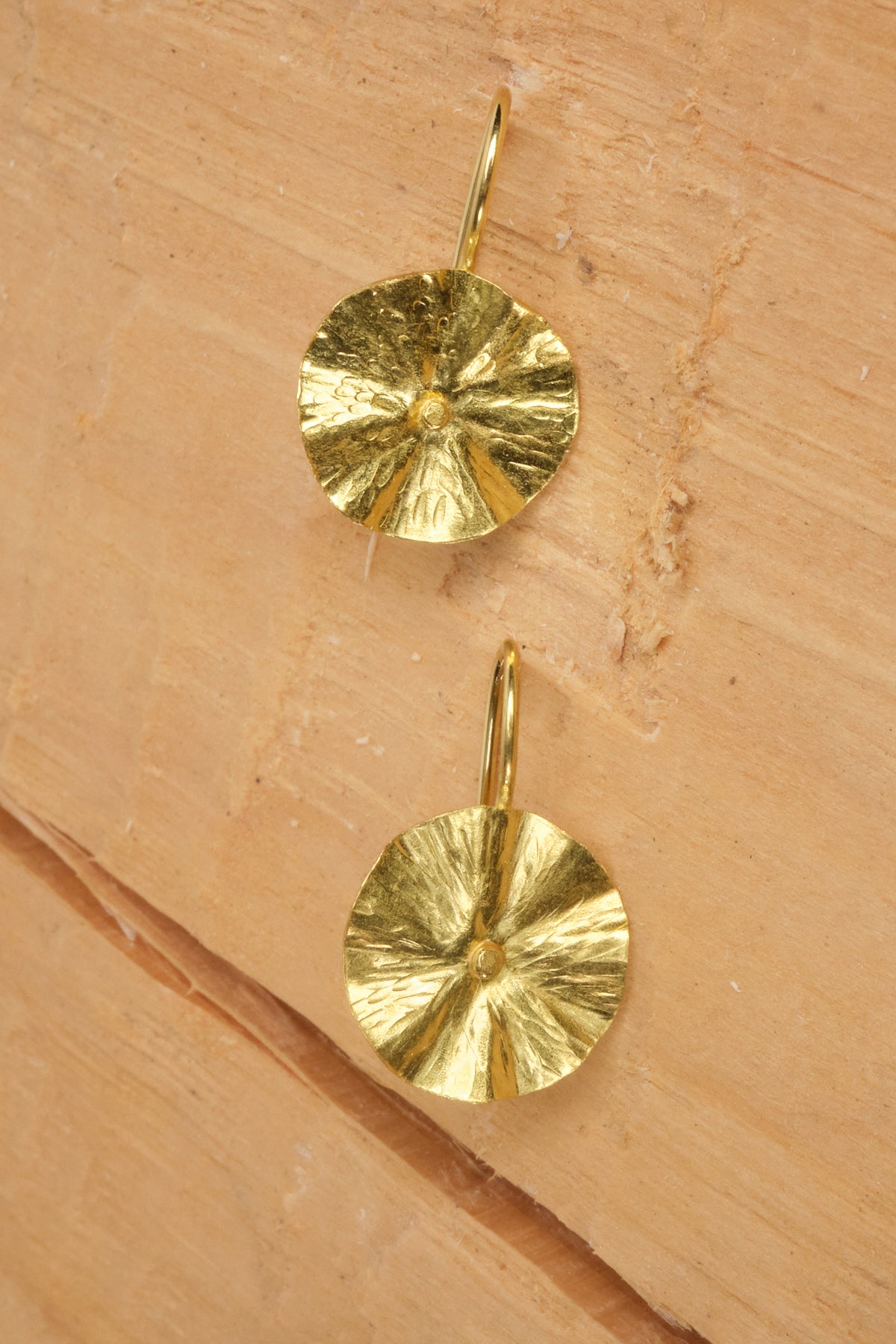 Large 22k Foil Flower Earrings