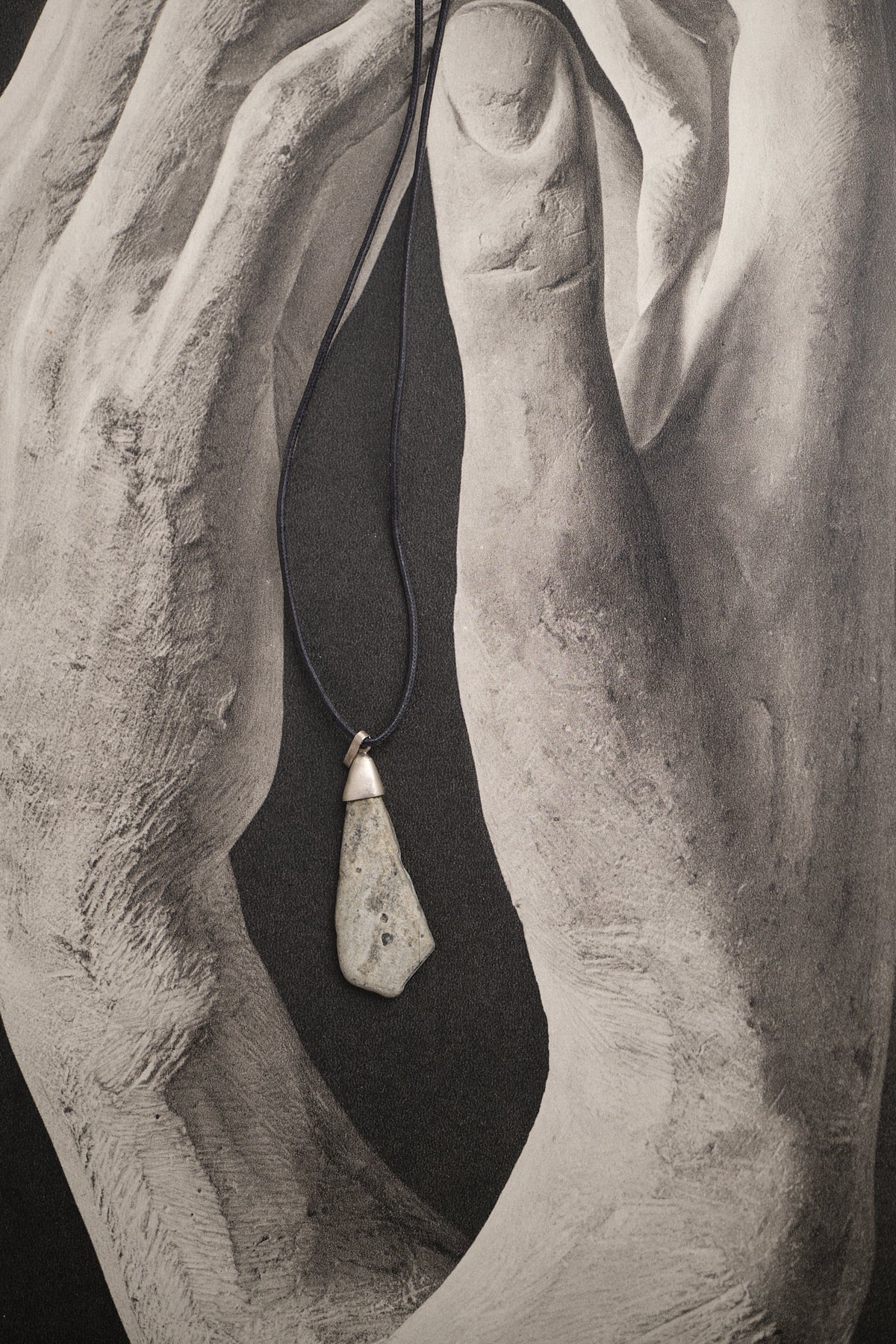 Pointy Tie Chalk Stone Pendant Necklace