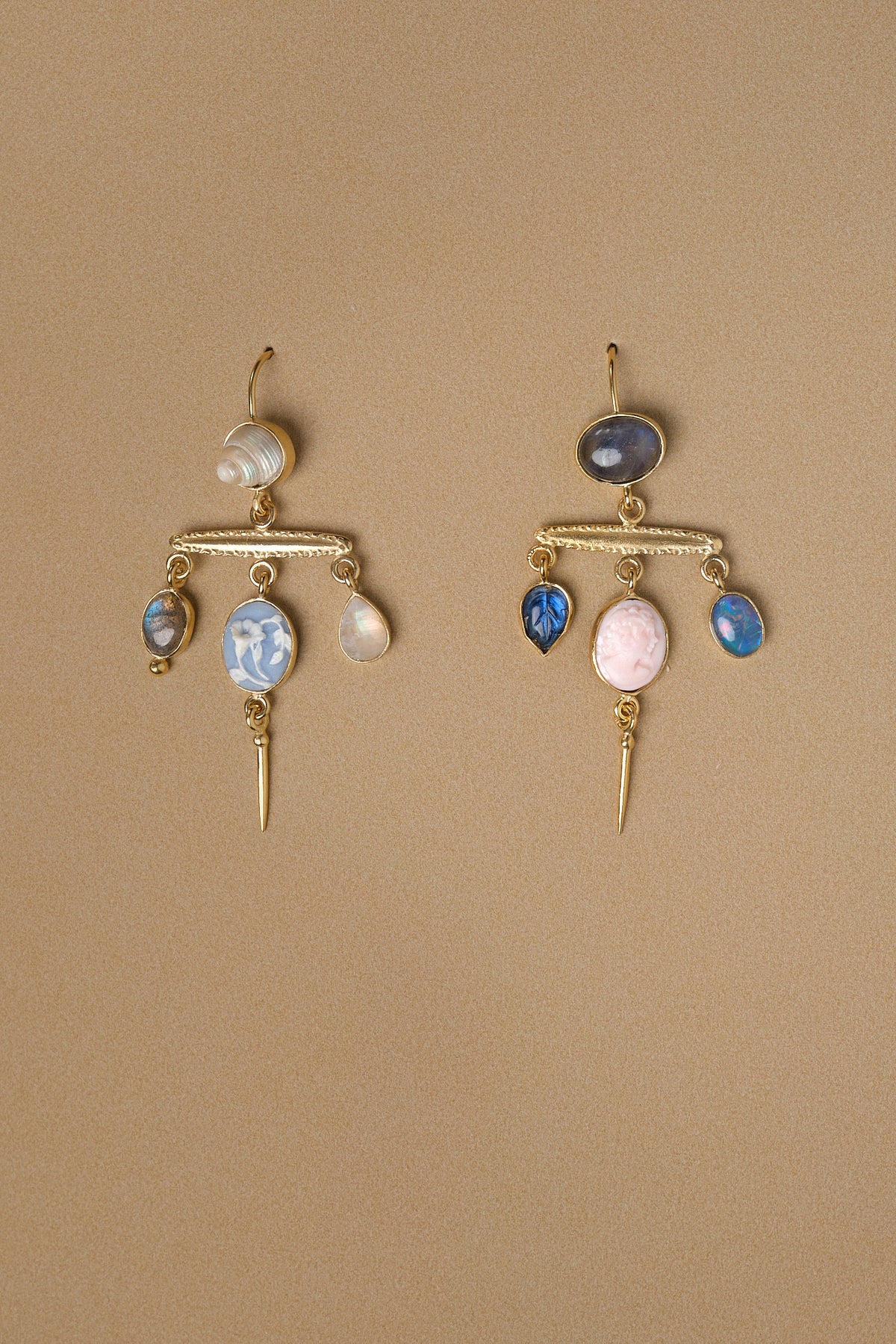 Victorian Pin Drop Earrings: Labradorite