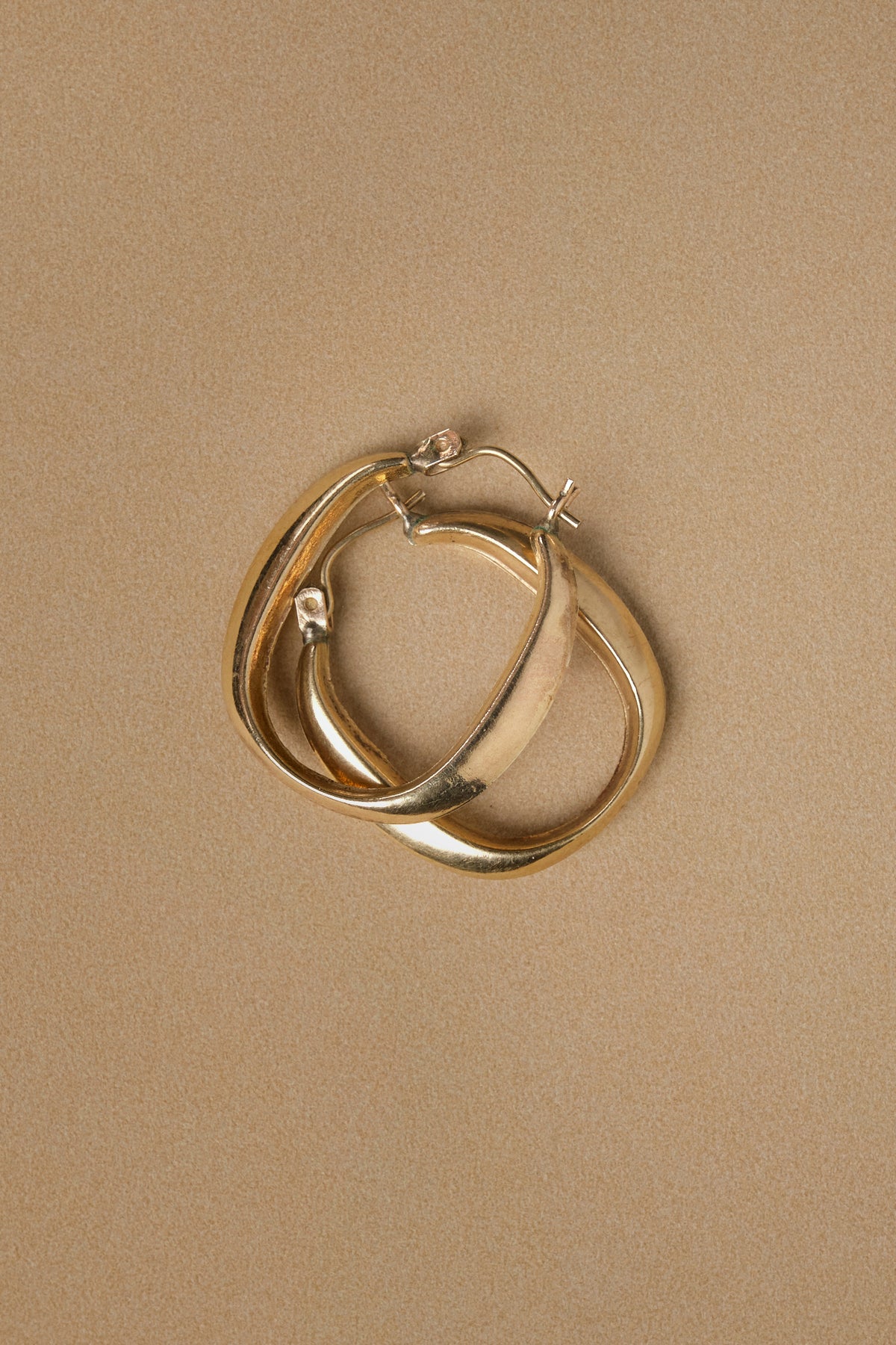 Gold Angle Oval Hoops