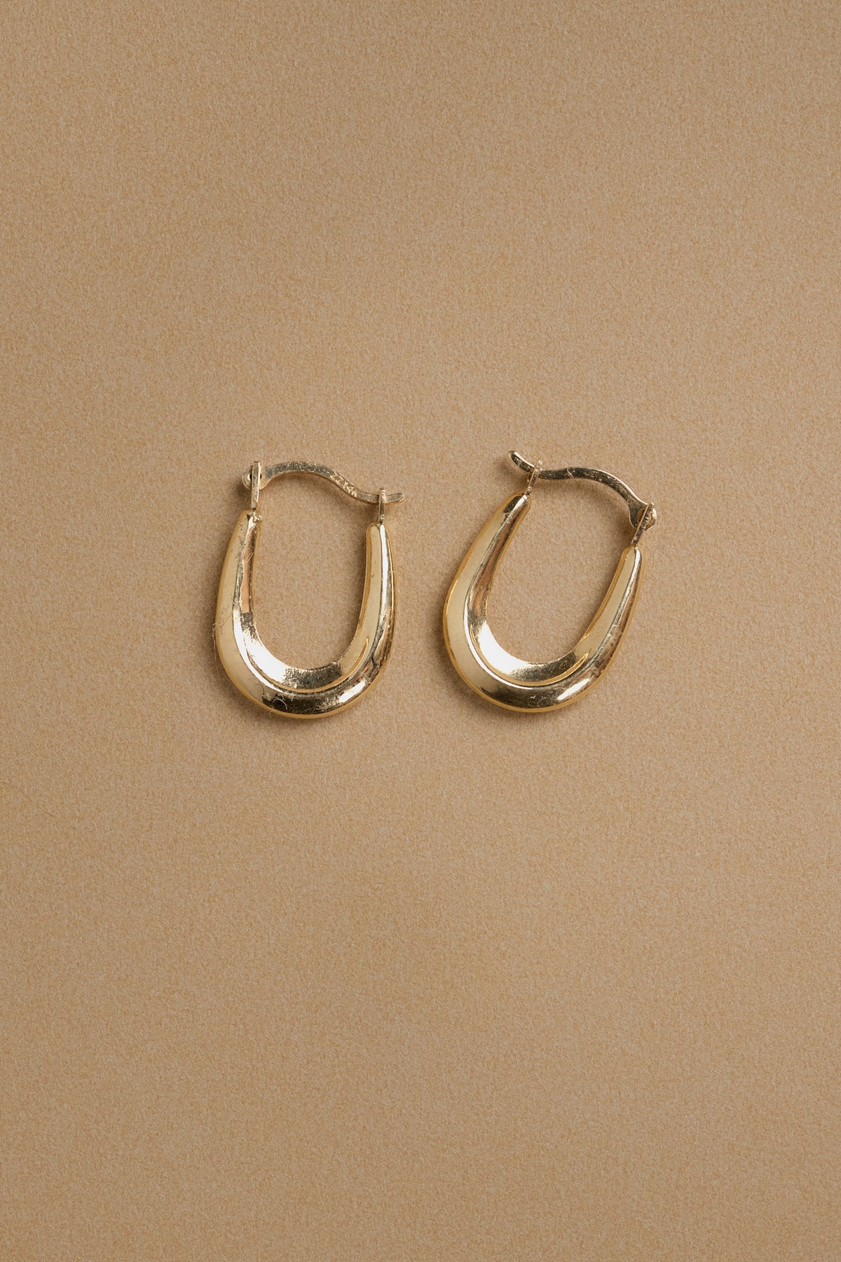 14K Mini Oval Hoops