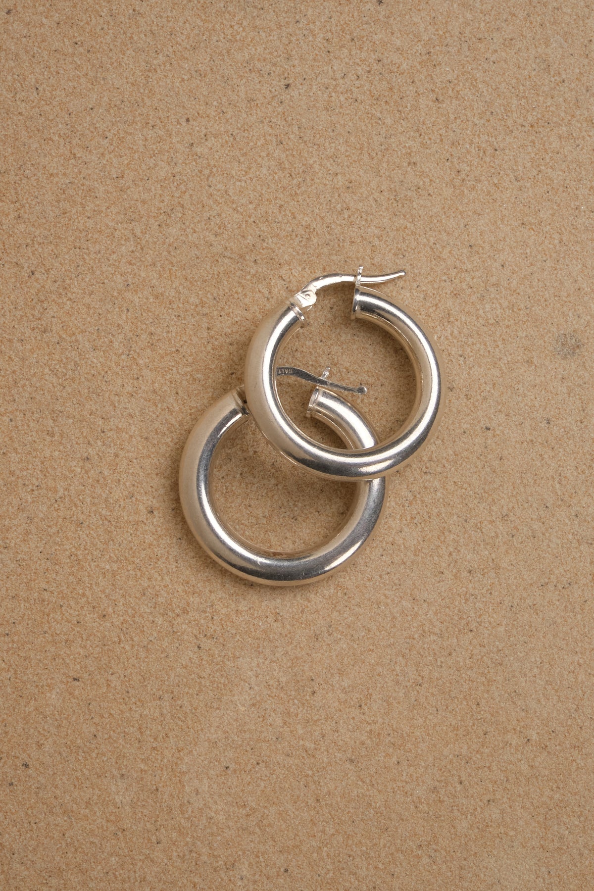 Silver Puffy Hoops