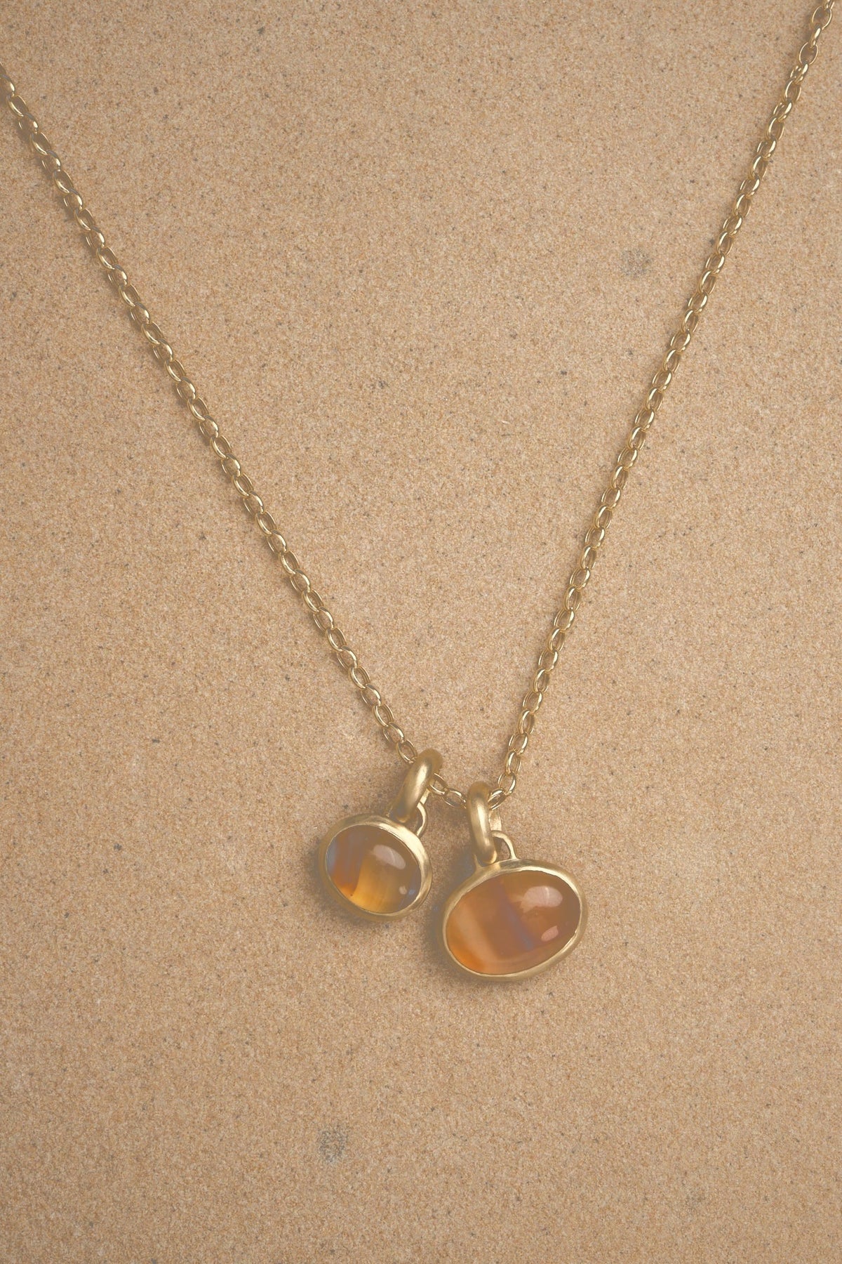 18K Small Agate Pendant (softer shadows)