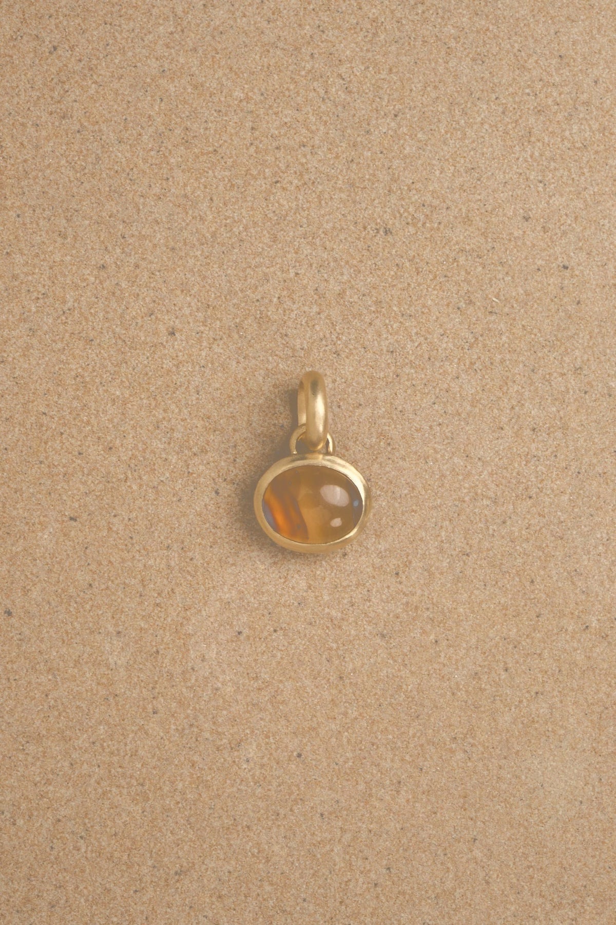 18K Small Agate Pendant (softer shadows)