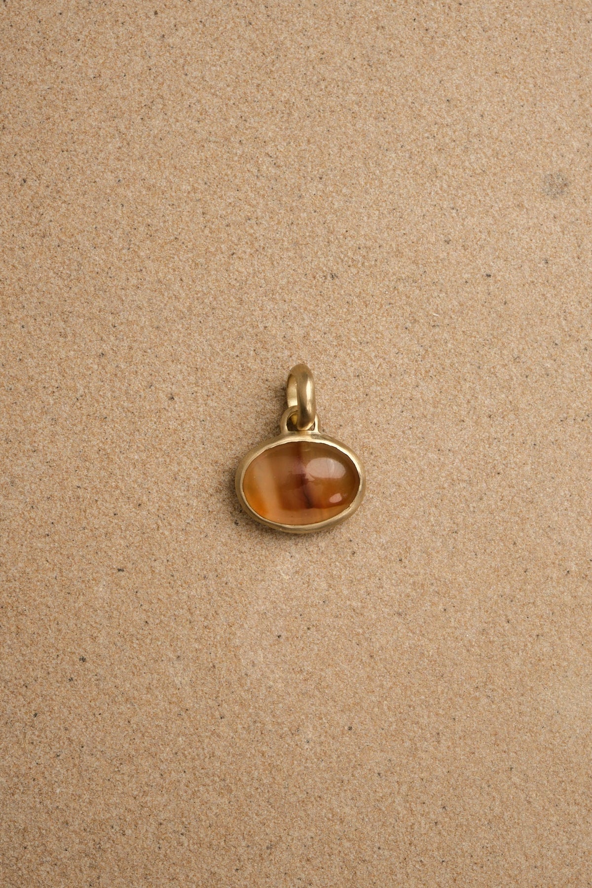 18K Large Agate Pendant