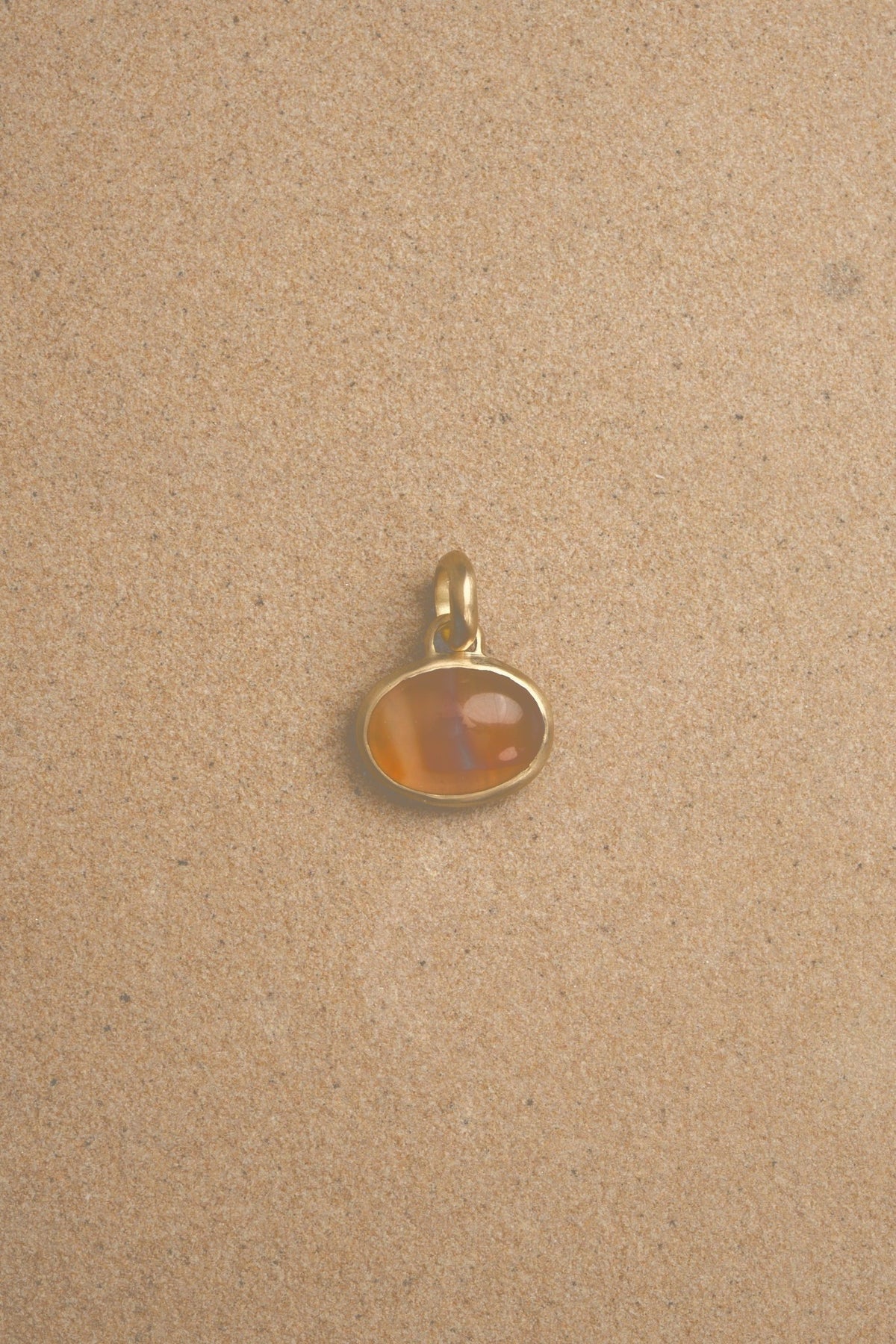 18K Large Agate Pendant (softer shadows)