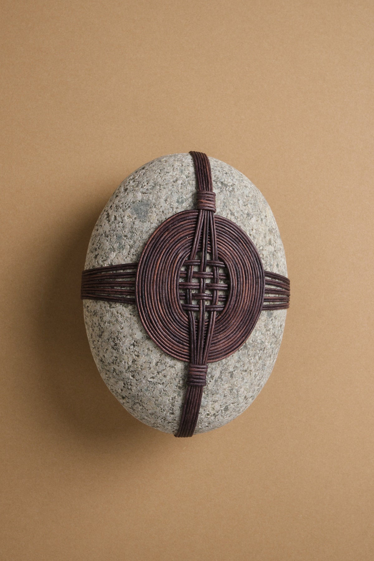 Leather-Wrapped Stone No. 1