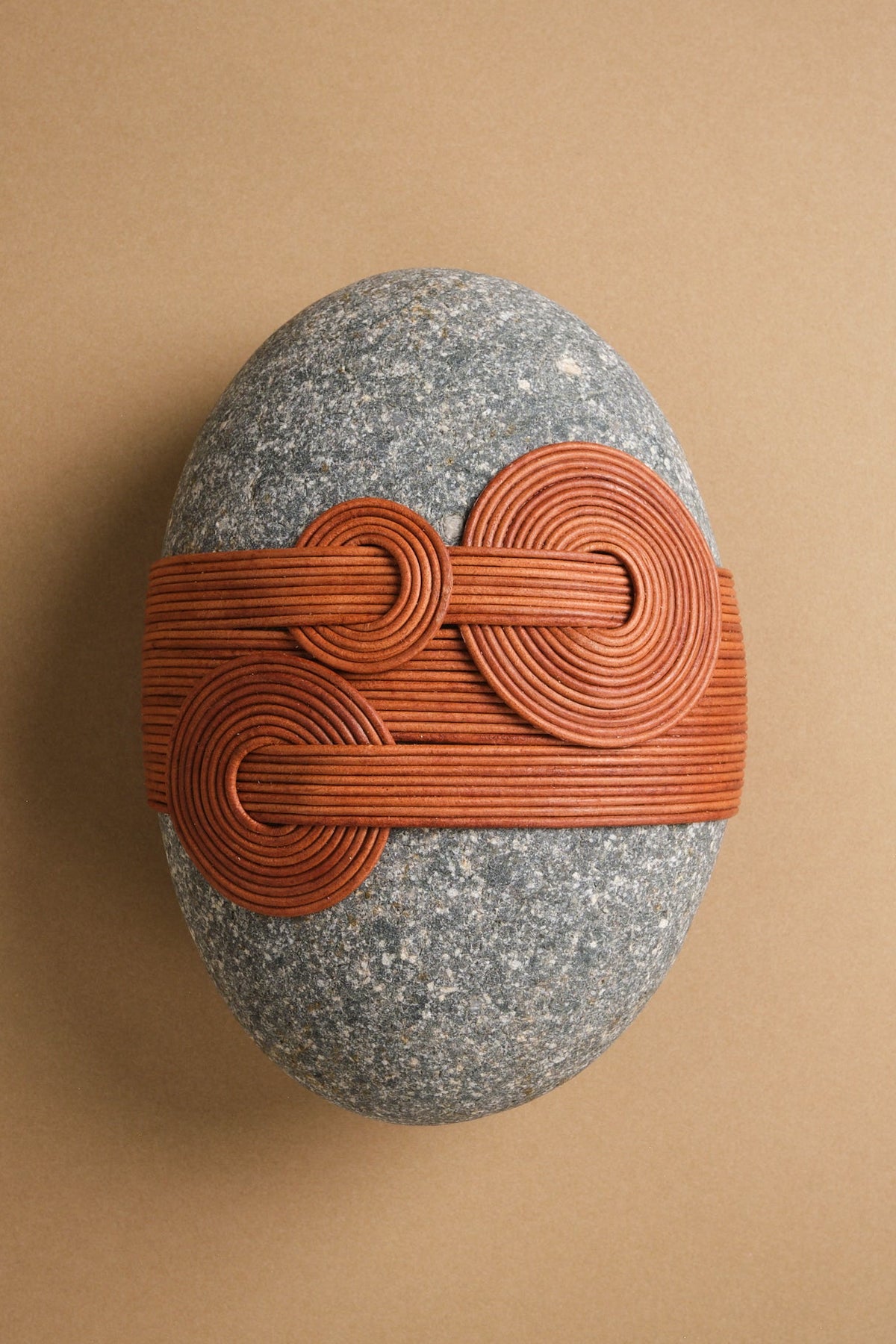 Leather-Wrapped Stone No. 4