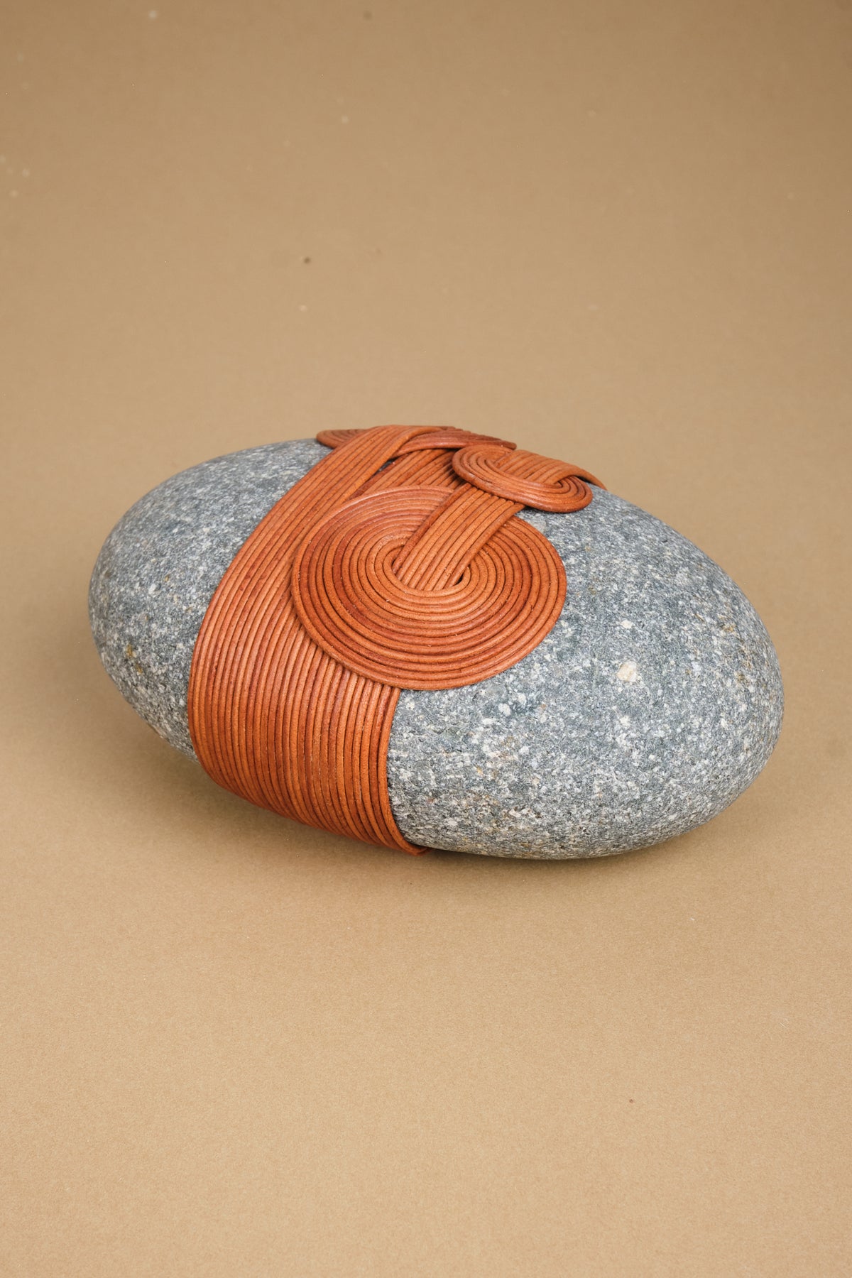 Leather-Wrapped Stone No. 4