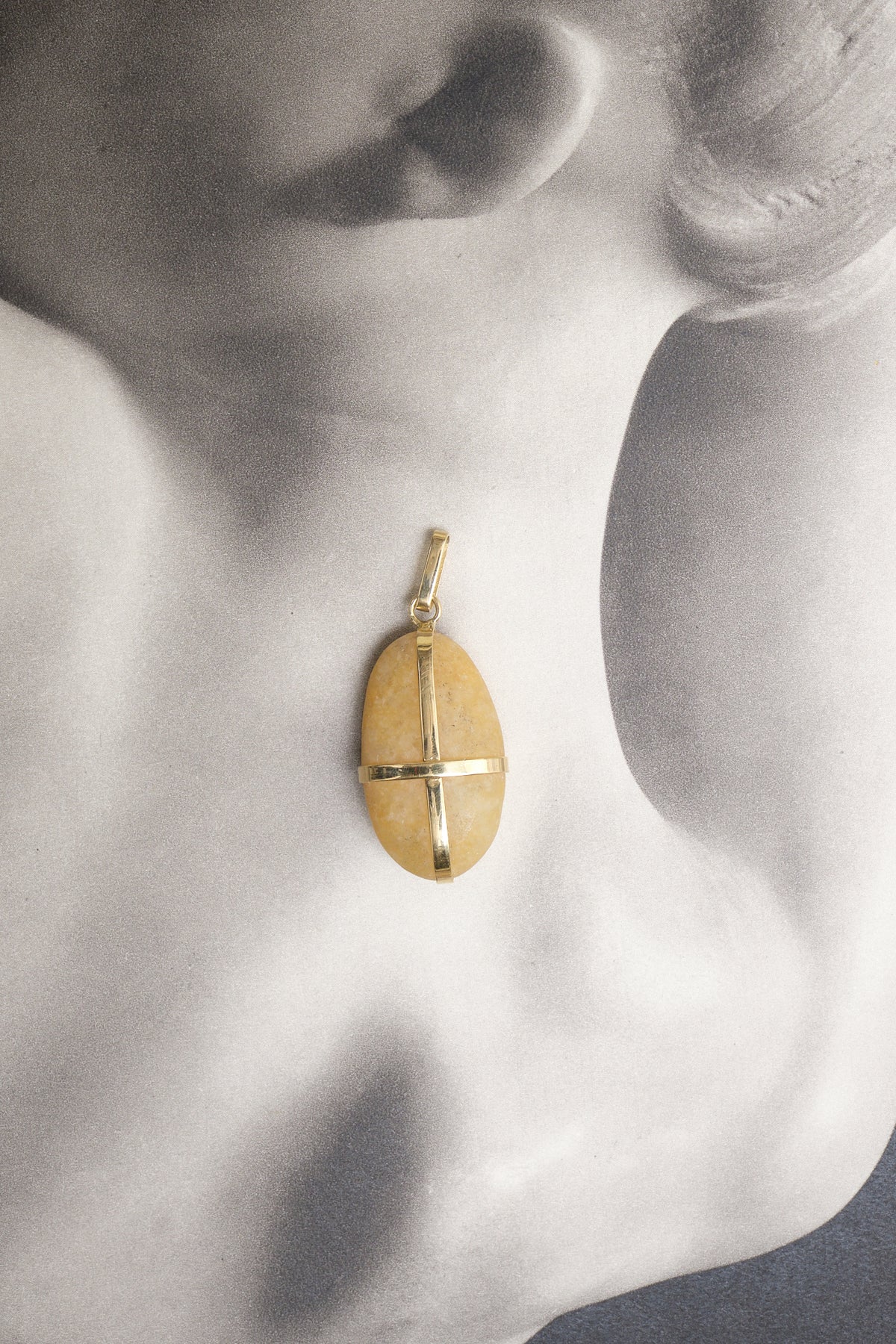 Honey Oval Stone Pendant