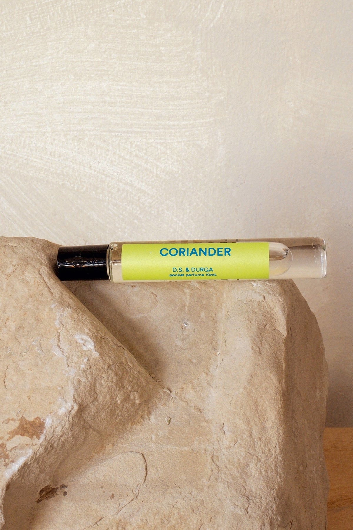 D.S. & Durga Coriander pocket perfume on stone