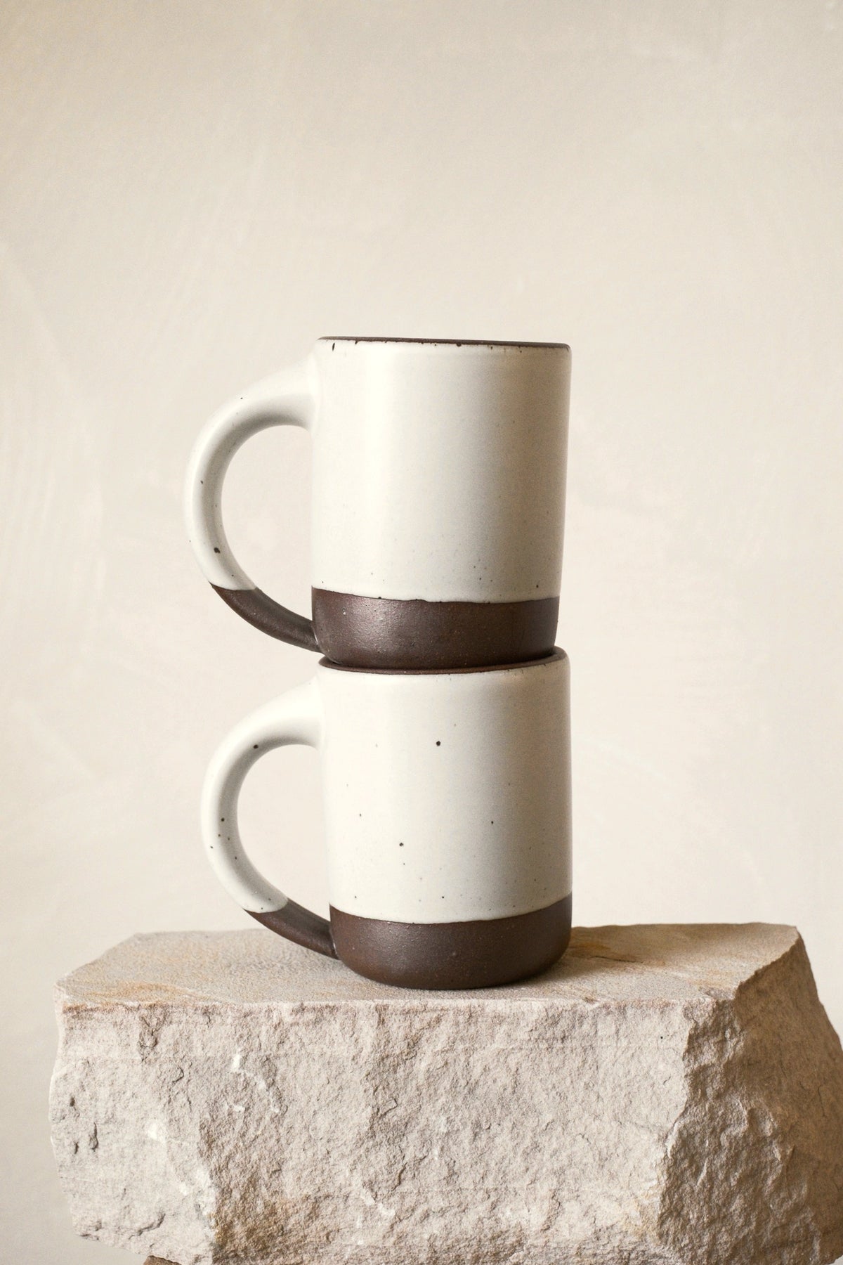 Two East Fork Mugs in Panna Cotta stacked