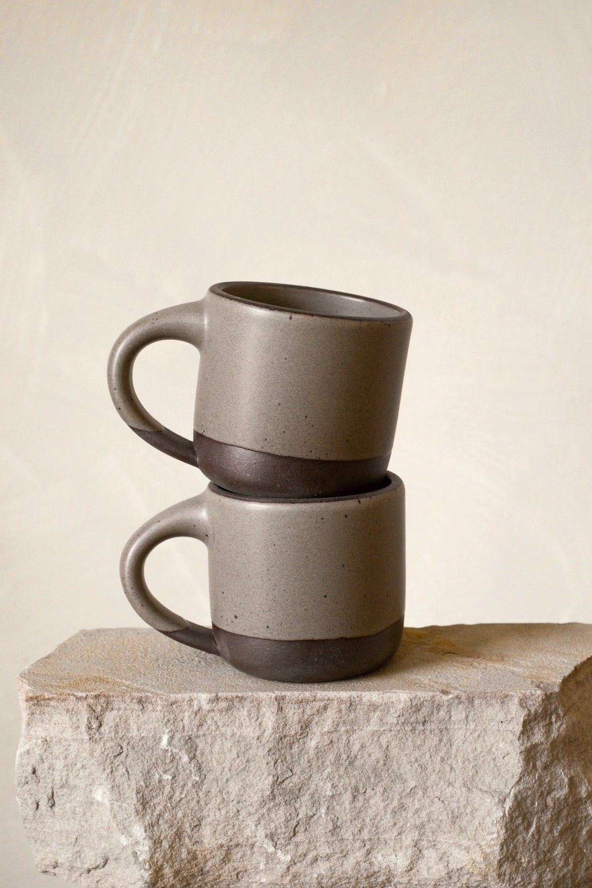 Two East Fork Small Mugs in Morel stacked
