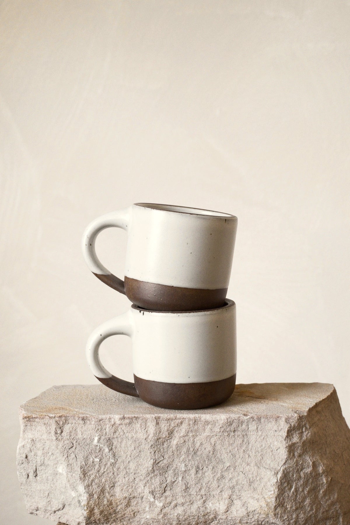 Two East Fork Small Mugs in Panna Cotta stacked