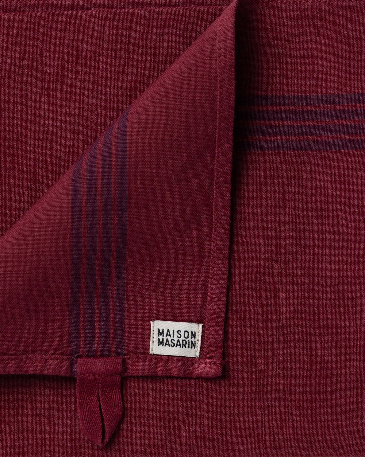 Maison Masarin grenadine tea towel stripe detail